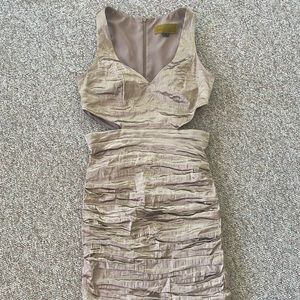 Nicole Miller Metallic Gather Dress